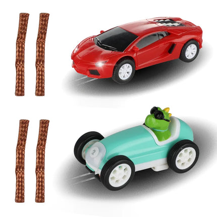2pcs Slot Car 1/64 Scale Electric Racing High Speed Track Cars 1:64 with Lights Compatible Carrera Go Scalextric Toy