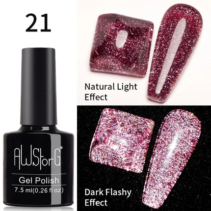 AWStorG 5ML Super Silver Metallic Gel Nail Polish Metal Effect Painting Gel Chromes Varnis Semi Permanent for Nail DIY