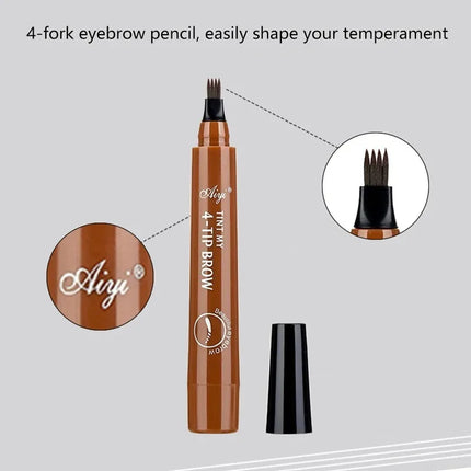 4 Point Eyebrow Pencil 4 Prong Tip Eyebrow Pen 4 Fork Eyebrow Pencil Waterproof Liquid Eyebrow Pencil Long Lasting Like Real