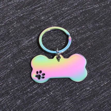 Custom Text Dog Tags Personalized Name Dog Cat ID Tag Bone Shaped Pendant Laser Engraving Address Number Customized Pets ID Tag