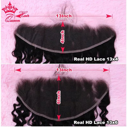 Queen Hair Real HD Burmese curly 13x6 13x4 Frontal Virgin Human Raw Hair Lace Frontal Ear to Ear Real Invisible HD Lace
