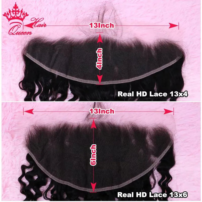 Queen Hair Real HD Burmese Curly 13x6 13x4 Frontal Virgin Human Raw Hair Lace Frontal Ear to Ear Real Invisible HD Lace