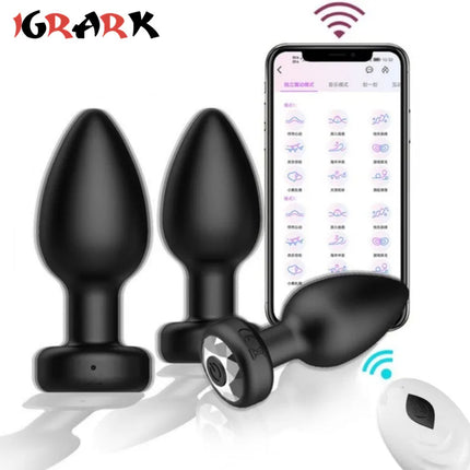 10 Speeds Vibrating Buttplug Wireless/APP Remote Control Anal Plug Male Prostate Massager Adult Erotic Sex Toy for Women Men 18