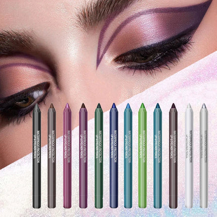 1Pc 14 Colors Eyeshadow Pen Multifunctional Highlighter Pearl Glitter Eyeliner Gel Eye Makeup Pen Monochrome Highlighter