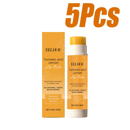 Turmeric Lemon Lip Balm Brightening Moisturizing Softens Lip Skin Protective Lip Care Cream for Dry Chapped Lips Daily Hydrating