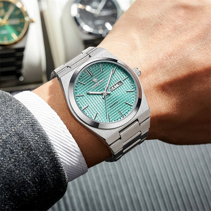 PAAZOMU Luxury Men Wristwatch Waterpro Of Luminous Date Week Watch For Man Stainless Steel Men's Watches Quartz Male Clock Sport
