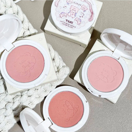 Monochrome Cute Blusher Peach Milk Pink Cream Natural Cheek Tint Brighten Waterproof Matte Face Contouring Blush Palette Makeup