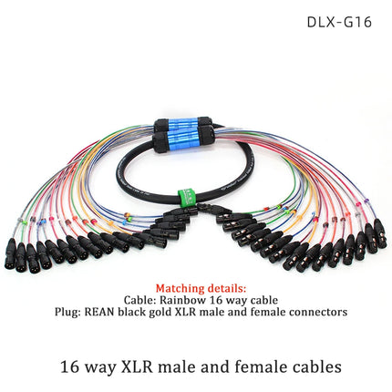 Professional 4/8/12/16/24 Channel XLR Snake Cable, Male to Female, Shielded Audio Extension for Stage Studio Mixer