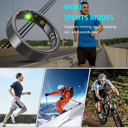 Health Check Waterproof Smart Ring Health Monitor Men & Women Health & Sleep Monitor Smart Rings Multi-sport Modes QRing APP