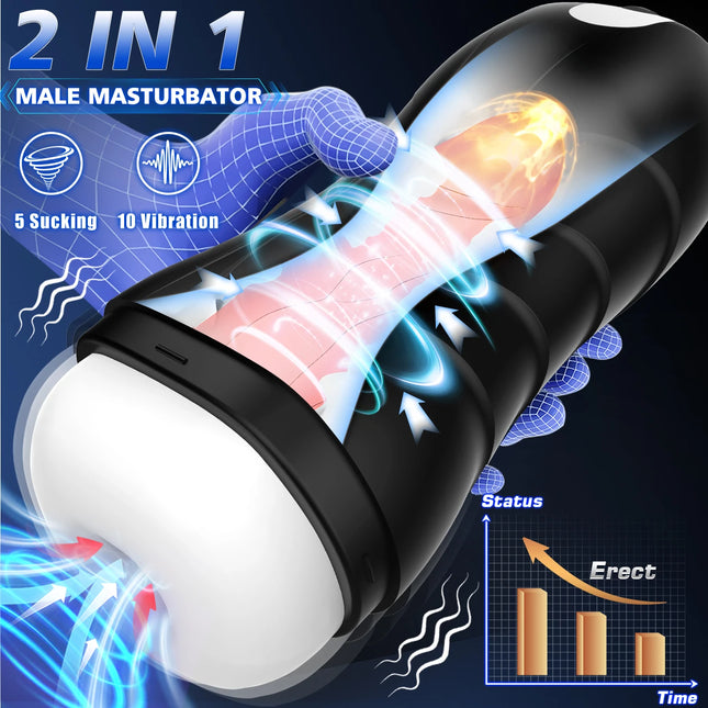 Automatic Male Masturbator Cup 10 Speed 5 Vacuum Sucking Vagina Blowjob Penis Train Massager Sex Machine Adult Sex Toys For Men