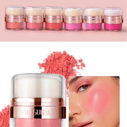 SAM SUGAR 6 color Air Cushion Blush  silky smooth matte eye shadow with an Easy to use Puff for Mushroom Head Loose Powder