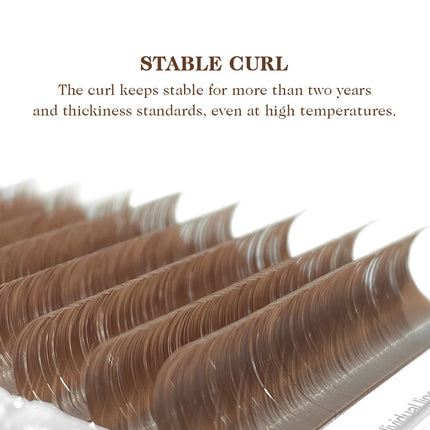 NATUHANA Caramel Colored Lashes Extension Individual Faux Mink Colour False Eyelashes Brown Teal Mocha Lashes For Makeup Tools