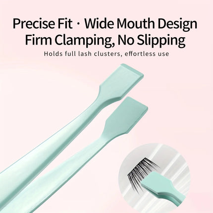 High-Precision Eyelash Tweezers for Under Eye and Chin, Flat-Mouth and Slender Design, Ergonomic Grafting Tool