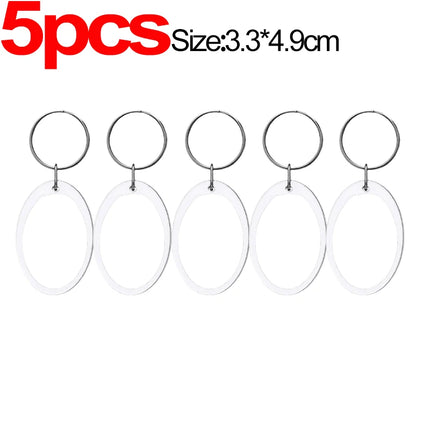 1/20Pcs Blank Acrylic Picture Keychain DIY Clear Insert Photo Split Key Ring Frame Key Chains Couple Anniversary Graduation Gift