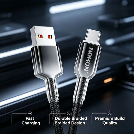 NOHON Braiding USB to Type-C Fast Charging Cable for MacBook/iPad/iPhone 17/16/15 Air/Pro Max Charge Cable for Samsung S25/S24