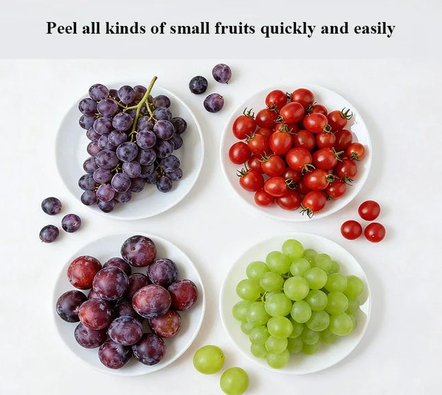 Kitchen Electric Grape Peeling Machine Small Fruit Cherry Tomato Peeler High Efficiency Grape Skin Removing Machine