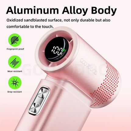 GOOJODOQ Ultra High Speed 5 in1 Multifunction Fan 100 Gear Wind Mini Fan with Emergency Light and Power Bank
