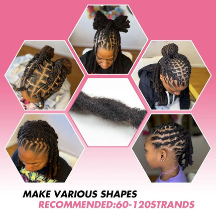 4-8 Inch 100% Human Hair Inter Loc Extensions 0.6cm Width Full Handmade Dreadlock Extensions for Men Women Kids Can Be Dye