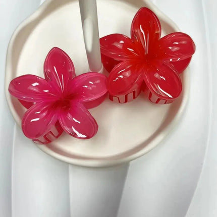 Hawaiian Gradient Hair Clips Flower Hair Claws Big Size Fashion Head Wear Hairpin for Women Girls Crab Barrette Hair Accessories
