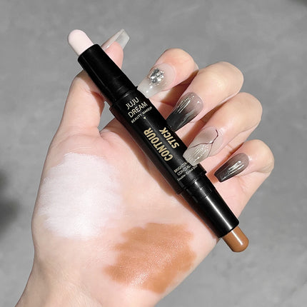 Double-ended Concealer Pen, Contour Stick Dual-purpose, Highlighter Stick, Nose Shadow Contouring Face, Covering Acne Marks