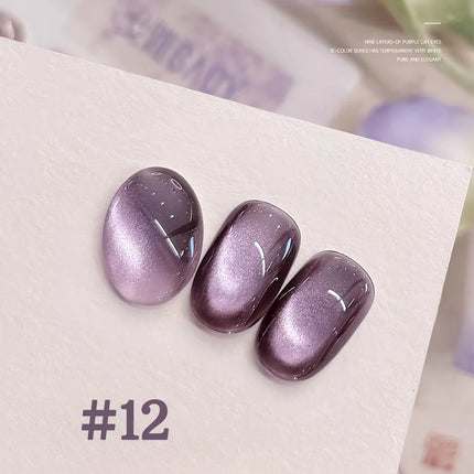 1-12pcs TC Popular Purple Cat Eye Nail Polish Gel Set UV Gel Soak Off Nail Magnetic Gel Polish Nail Art DlY For Salon At Home