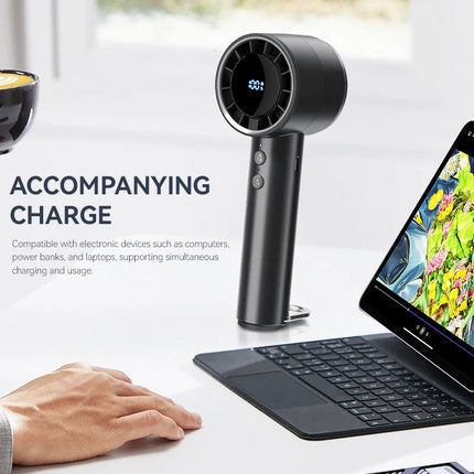 Lenovo Handheld Small Fan Refrigeration Air Conditioner Portable Silent Highspeed Led Display High Wind Power USB Charging Fan