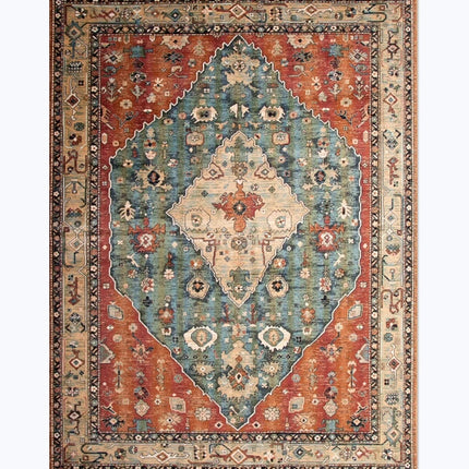 Tapis de style rétro américain pour chambre à coucher Grand tapis de salon Décoration Tapis antidérapant Lavable Tapis de sol de salon Tapis doux pour la maison