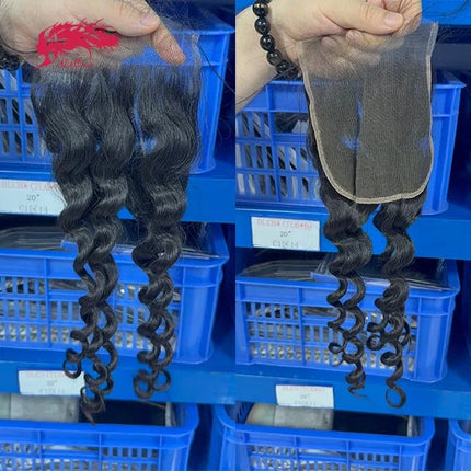 Ali Queen Hair Natural Wave 4x4 5x5 Lace Closure Human Hair HD Lace Frontal Original Raw Hair Free Part Pre plucked