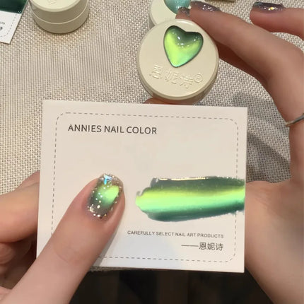 New Style Glass Bead Cat Eye Gel Nail Polish Green Blue Crystal Nail Polish Ice Transparents Gel Nail Polish Art Salon Supplies