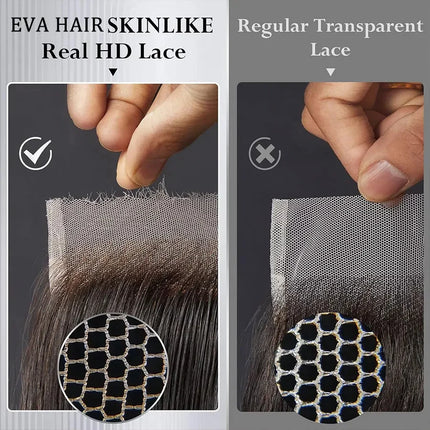 Eva Hair 2x6 Invisible HD Lace Closure Straight Human Raw Hair 6 Inch Deep Middle Part Kim K HD Lace Closures Melt Skin Closures