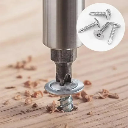 #8 M4.2 Stainless Steel Self-tapping Screw Large Round Flat Head Self Drilling Screw Fastener for Wood Sheet Metal Repair