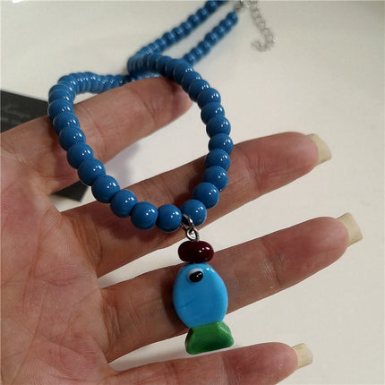 Bohemian Cute Ceramic Fish Acrylic Star Pendant Bead Choker Necklace Beach Summer Charm Y2K Neck Accessories Jewelry For Women