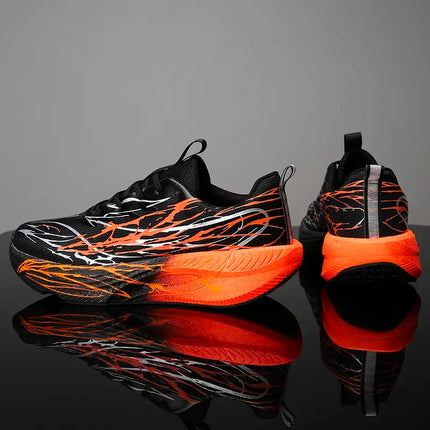 New Couple Sports Shoes Heartbeat Popcorn Carbon Plate Soft Sole Running Shoes for Men Women Fashion Casual Student Sneakers