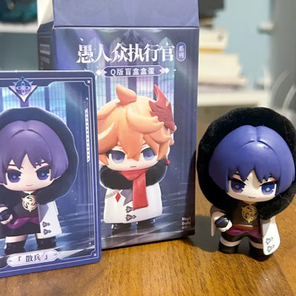In Stock Genshin Impact Fatui Harbinger Serie Blind Box Q Version Anime Figure Collection Desktop Mystery Box Surprise Toy Gifts