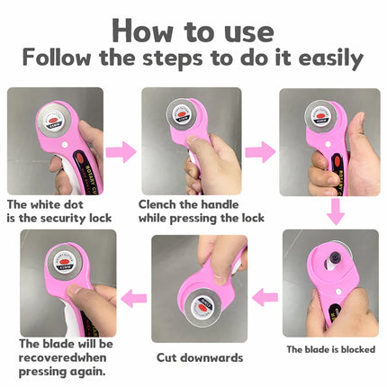 Rotary Cutter 45mm Card Paper Sewing Quilting Roller Fabric Cutting Tailor Scissors Tool Dress Clothes Making DIY Tool