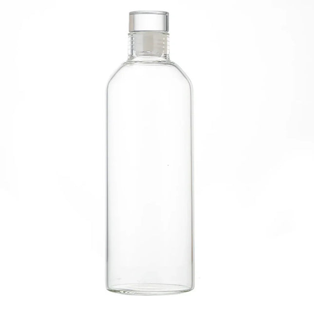 Glass Water Bottle with Leak-Proof Lid, Reusable Eco-Friendly Drinking Bottle Travel Mug for Drinks and Sauces