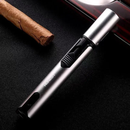 JOBON Metal Outdoor Windproof Turbine Torch Strong Fire Power Blue Flame Straight Butane Gas Lighter Gas Kitchen BBQ Welding