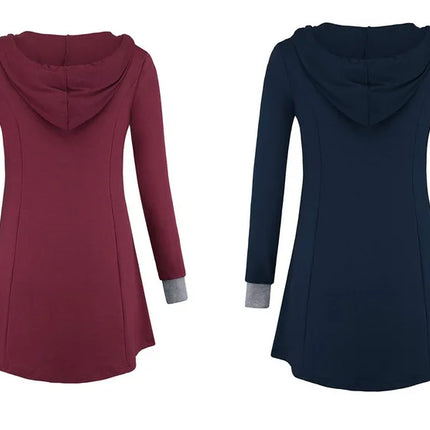 Autumn Loose-fit Hooded Color Blocking Long Sleeve Women's T-shirt Pullover Autumn Collection Casual Fashion Top
