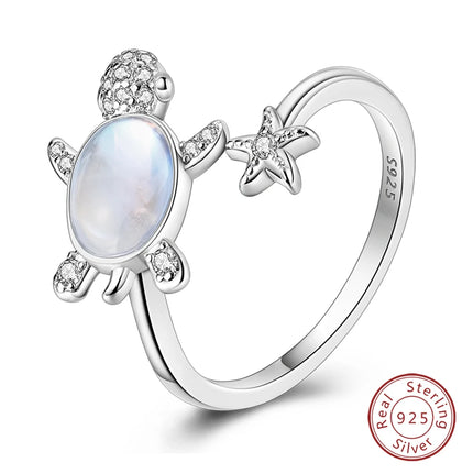 Adjustable Rings 925 Sterling Silver Mermaid Wing Dragon Sunflower Tulip Open Rings For Women Female Original Engagement Jewelry