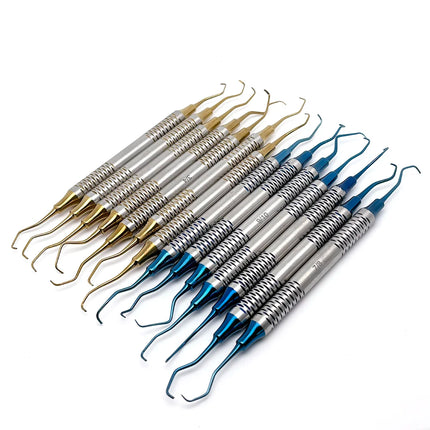 7Pcs Dental Scaler Periodontal Gracey Curettes Set for Subgingival Calculus Removal and Bone Contouring Hand Instruments
