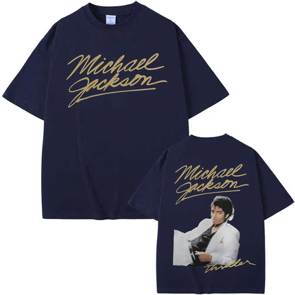 Michael Jackson King of Pop Bad Era Tour T-shirts Men Women Fashion Hip Hop Y2K Short Sleeve T-shirt Casual Cotton Oversized Top