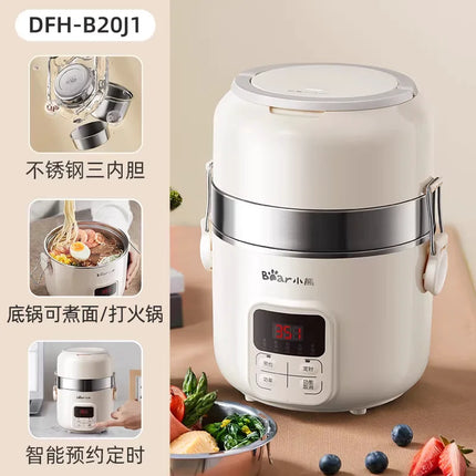 Electric Heating Lunch Box Double-layer 304 Stainless Steel Reserveable and Timed Heating Rice and Vegetable Lunch Box