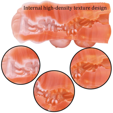 GEEBA Realistic Male Masturbator Soft Silicone Pocket Pussy Adult Sex Toy for Men Reusable Men Stroker Cup Strong Suction Sleeve