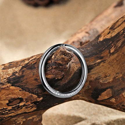 Black Titanium Keyring Car Men Flat Key Chain Rings Holder Lightweight EDC ARC Keychain Buckle for Accessories Gadgets Wholesale