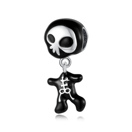 Hot Sale 925 Sterling Silver Cute Panda Beads & Penguin Dangle Charm Fit Snake Bracelet Boutique Necklace Black Pendant Gift