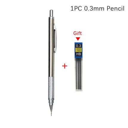 0.3 0.5 0.7 0.9 1.3 2.0 3.0mm Mechanical Pencil Full Metal Art Drawing Painting Automatic Pencil with Leads Office School Supply