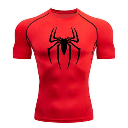 Men's Spider Print Sports Top - Quick-Dry Breathable / Men's Spider Print Sports Top - Quick-Dry Breathable