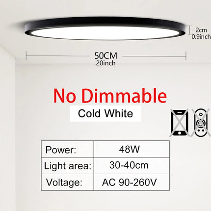 MARPOU 50CM Large Led ceiling lamp with Smart APP Remote Control Ultrathin Light fixture Ceiling Lights for Bedroom Living Room