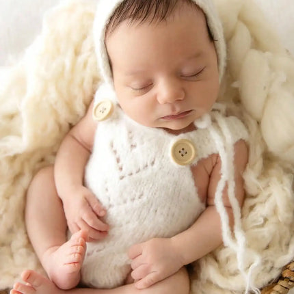 Newborn Photography Props Baby Boy Girl Bodysuit Outfit Soft Knitted Romper Adorable Suitable for Studio or Home Photo Sessions