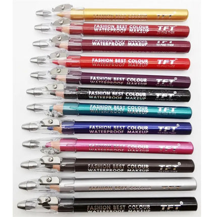 Fashion Long Lasting Glitter Colourful Eyeliner Pencil with Sharpener Eye Shadow&Liner Pen Matte Waterproof Highlighter Pigment